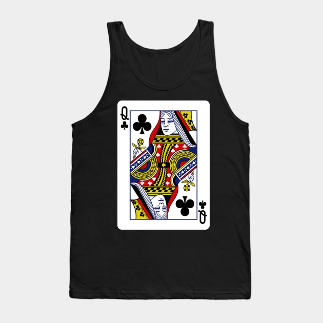 Queen of Clubs Playing Card Tank Top by vladocar